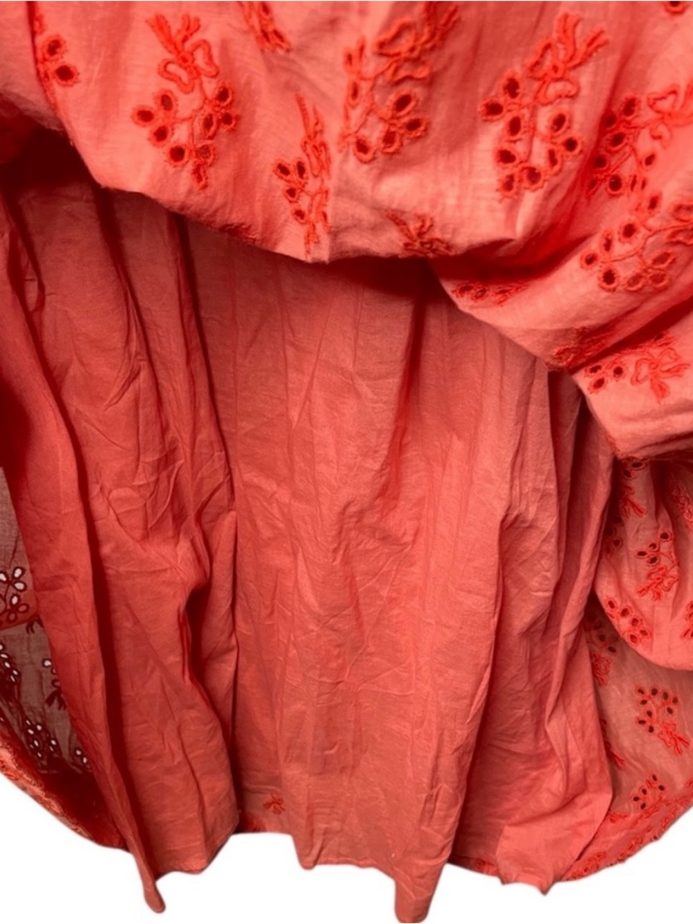 The GREAT. Camelia Dress orange/red Size 3/Large Eyelet 100% Cotton - Picture 8 of 13